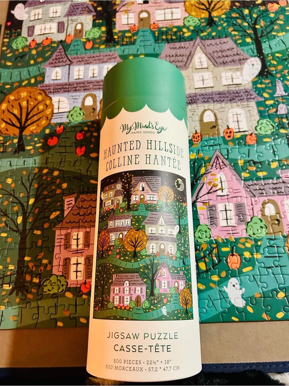 My Mind's Eye Haunted Hillside Green Jigsaw Puzzle - Complete!